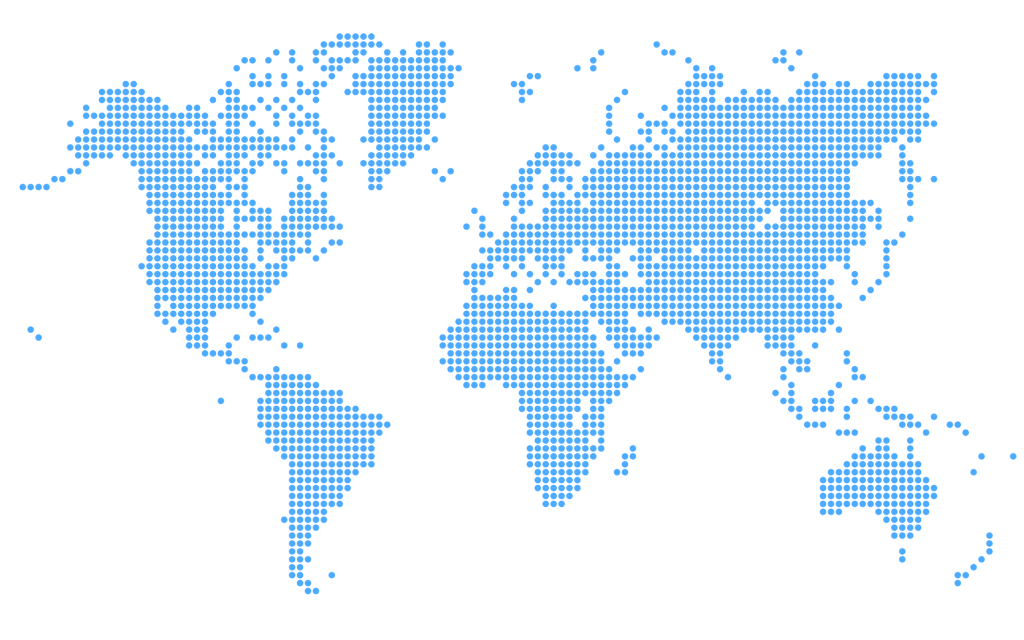 World map blue dots.svg